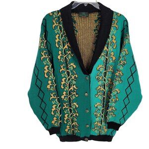 VTG Glen Tara Ireland Cardigan Small Green Oversized academia old money